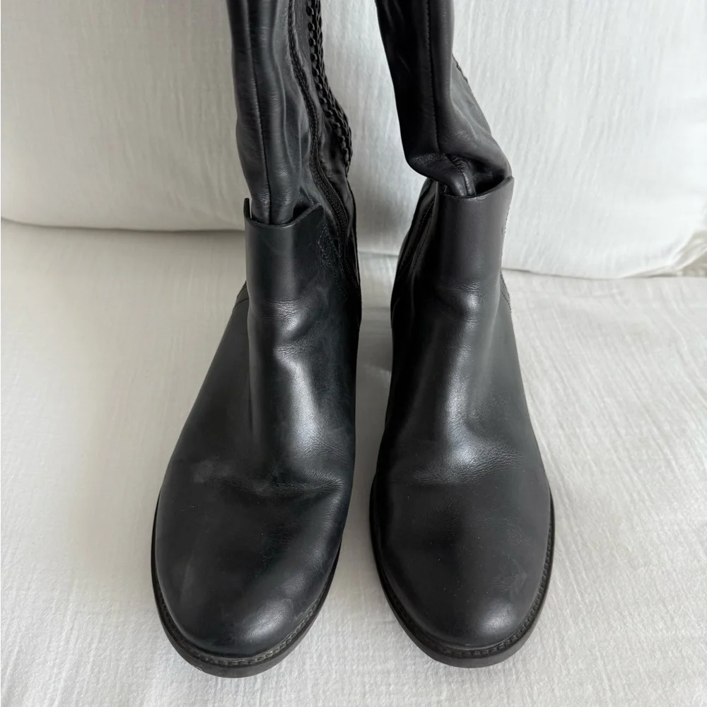 Vince Camuto Black Bendra Tall Leather Riding Boots